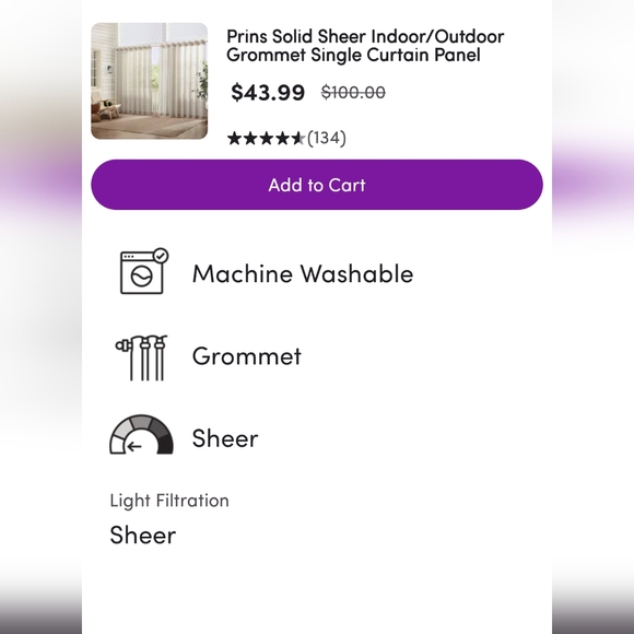 Wide Curtain 114” x 99.5" - Picture 12 of 16